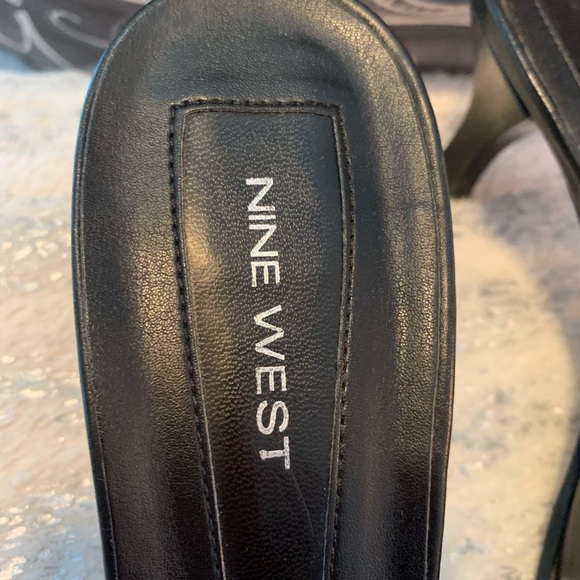 Nine West Harmonica Black Leather Slide-on Shoes - Picture 5 of 7